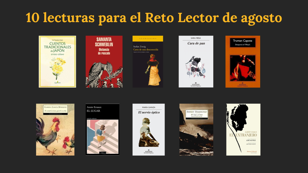 10 lecturas para el Reto Lector de agosto 21 Reto Agosto QLL